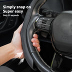 Nappa Leather Car Steering Wheel Cover Non Slip Vehicle Steering Wheel Cover Trim Protector, Quick Install Comfy Automotive Interior Decor, Universal fit 14½ to 15 inches Car Pickup SUV