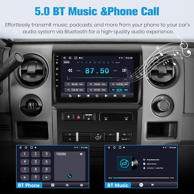 5G WiFi Car Radio Stereo for Ford F150 2009-2012,9" HD IPS Touch Display,Wireless CarPlay/Android Auto,GPS DSP RDS,Upgrade Bluetooth 5.0 AM/FM Stereo Low-end Car