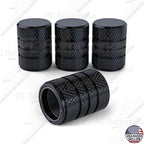 Aluminum Tire Valve Stem Caps – Anti-Rust, Premium Anodized Aluminum, Corrosion-Resistant, Easy Install, Universal Fit for Car, Truck, Bike, SUV – 1 Pack/Set of 4 (Onyx Black)