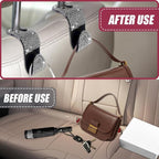 2 Pack Car Hooks, Bling Rhinestones Crystal Hooks, Auto Seat Back Organizers, Car Decorations Backseat Hanger, Car Seat Hooks Perfect for Holding Handbags, Clothes, Purses and Water Bottles