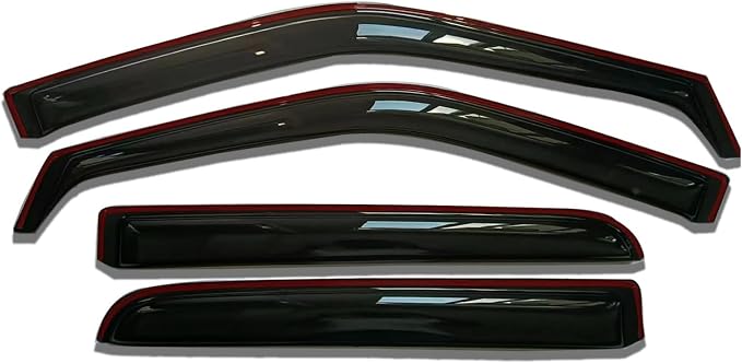 in-Channel Window Visors Rain Guards Side Wind Deflectors for Ford F150 2015-2020 SuperCrew/Crew Cab, Ford F250-F550 2017-2025 Super Duty SuperCrew/Crew Cab, Vent Guard Shade Sun 194975 4-Pieces Set