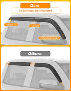 Tape-on Window Rain Guard for 2014-2019 Silverado/GMC Sierra Crew Cab Extra-Thick Rain Guards Side Truck Window Visors Vent Visor Window Deflectors Vent Shades Car Accessories