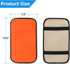 Car Armrest Storage Box Mat, Fiber Leather Car Center Console Cover, Car Armrest Seat Box Cover Accessories Interior Protection for Most Vehicle, SUV, Truck, Car (Orange)