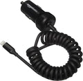 12W (5V, 2.4A) Fast Car Charger with Coiled Lightning Cable, MFi Certified for iPhone, iPad and Apple Devices, 1.5 ft, Black