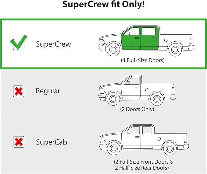 in-Channel Incredibly Durable Rain Guards for Ford F250-F550 Super Duty 1999-2016 SuperCrew, Original Window Deflectors, Vent Window Visors, Vent Deflector, 4 pcs. - 699211