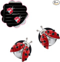 ORIESSE Ladybug Car Accessories,2pcs Lady Bug Air Vent Clips Car Air Fresheners,Refillable Animal Decoration Diffusers,Girly Rhinestone Dashboard Charms for Women Teens
