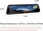 S12 Pro Mirror Dash Cam with STARVIS 2 Sensor, Rear View Mirror Camera 5.8GHz WiFi, 4K Front and 1080P Rear Backup Camera for Car, ADAS, Voice Control, Color Night Vision, 64G Meomory Card