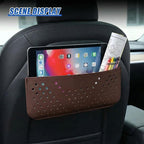 Car Seat Side Pocket Organizer, PU Leather Water-Resistant Car Console Storage Bag, Multifunctional Auto Interior Door Tray Pouch Organizer Accessories for Phone Keys Sunglasses (Brown)
