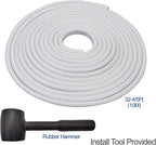 Car Door Edge Guards White, 32.8Ft(10M) Car Door Edge Protector Rubber U Shape Edge Trim Universal Fit for Jeep Trucks Offroad SUV All Vehicles with Rubber Mallet(White 32.8FT)