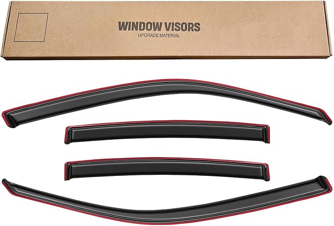 in-Channel Window Rain Guards for 2011-2023 Dodge Charger, Window Visor Guard Vent Wind Shade Deflector Rain Shield Protector Sun Visor 2012 2013 2014 2015 2016 2017 2018 2019 2020 2021, 4PCS
