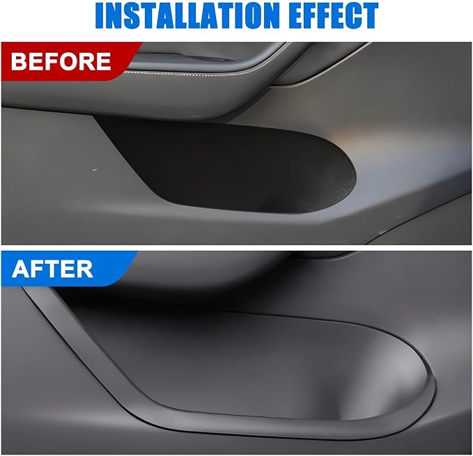 Door Pocket Liners Front & Rear Door for 2025 2026 Tesla Model Y Juniper | car door side organizer tray mat all-inclusive, waterproof TPE material, 4pcs