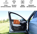 Mandark Car Window Armrest Storage Box, Leather Vehicle Side Door Organizer with Multiple Pockets, Comfortable Automotive Arm Elbow Rest Pad Bag Accessories, Universal for Most Cars (Brown)