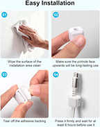 8 Pack Magnetic Cable Clips, White Cable Management Accessories, Cord Smooth Adjustable & Adhesive Backing Cord Organizer for Office Home Organization, Desk, Wall, Nightstand, Phone, Car