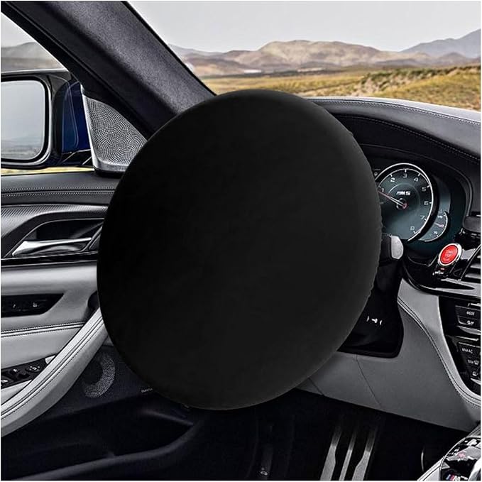 Car Steering Wheel Cover Sun Shade, Anti-Heat Car Wheel Protector | Universal 18 Inch Auto Steering Wheel Sun Block Cover, Steering Wheel Shield Accessories for Most Car Truck SUV, Black