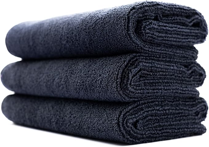 Sport & Workout Towel - Gym, Exercise, Fitness, Spa, Ultra Soft, Super Absorbent, Fast Drying Premium Microfiber, 320gsm, 16in x 27in, Midnight (3-Pack)