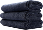 Sport & Workout Towel - Gym, Exercise, Fitness, Spa, Ultra Soft, Super Absorbent, Fast Drying Premium Microfiber, 320gsm, 16in x 27in, Midnight (3-Pack)