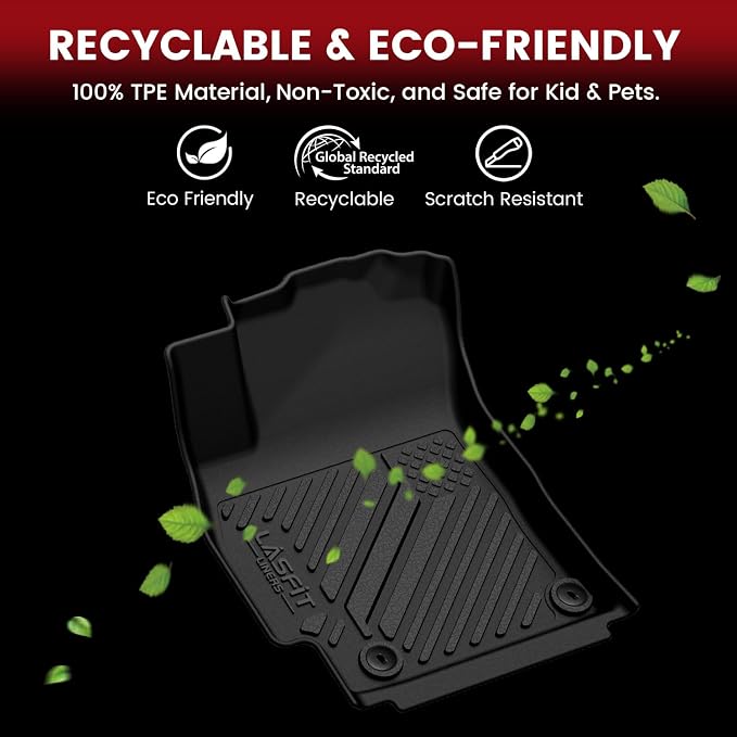 Floor Mats & Cargo Mat for Hyundai Elantra Manual 2021-2026(Only Fit Gas) / Elantra N Manual 2022-2026,All Weather TPE Custom Fit Floor Liners Car Mats & Trunk Mats Accessories, Black