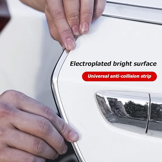 Car Door Edge Guards, 16Ft U Shape Door Edge Trim, Rubber Molding Auto Door Edge Seal Protector, Anti-Collision Vehicle Protection Accessories Universal for SUV, Truck, Van (Silver)