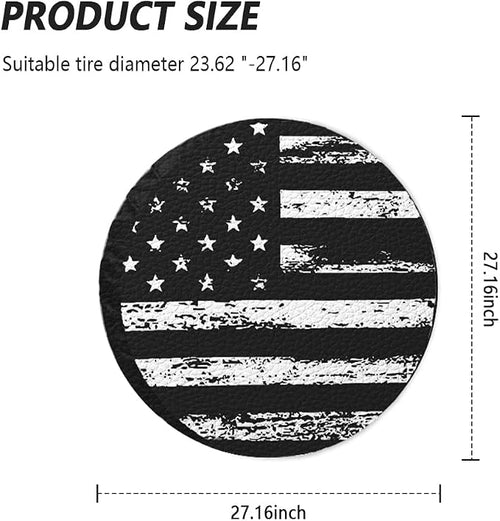 14" Spare Tire Covers for Tire,USA Flag Trailer Spare Tire Cover for All-Around Protection,Universal Spare Tire Covers for Trailers Fits Cars SUVs Trucks Diameter 25.59"-27.2" (14 inch)