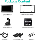 Nuoenx Backup Camera for RV, Split Screen 5 Inch HD Monitor W/Wireless License Plate Backup Camera & Wireless Rear View Camera, IR Night Vision Waterproof For Trailer, 5th Wheel