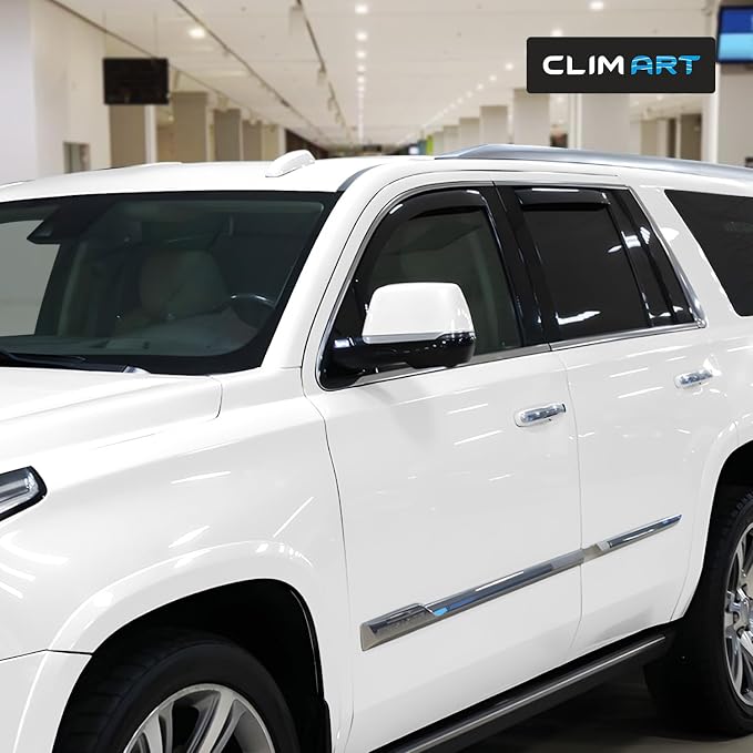 in-Channel Incredibly Durable Rain Guards for Cadillac Escalade ESV 2015-2020, Original Window Deflectors, Vent Window Visors, Vent Deflector, 4 pcs. - 615259