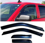 Side Window Visors rain Guards Vent Deflectors for 2015-2025 Ford F150 Super Cab 2017-2025 F250/350 Super Duty SuperCab Rain Guards Sun Shade Dark Smoke 4PCS