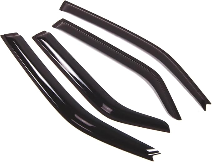 WD2-087M Dark Smoke 4 Pcs Set Window Visor (Outside Mount) Deflector Rain Guard Compatible with 2005-2008 Dodge Magnum