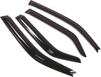 WD2-087M Dark Smoke 4 Pcs Set Window Visor (Outside Mount) Deflector Rain Guard Compatible with 2005-2008 Dodge Magnum