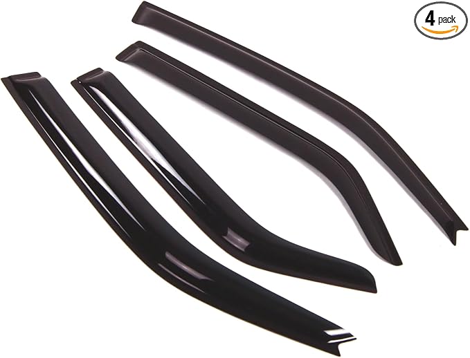Outside Mount Window Vent Visors Rain Guards Compatible with Dodge Magnum 2005-2008 | Side Window Wind Deflectors Rain Shields | Smoke Tinted, 4 Pcs Set, DGWV-087M