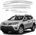 AUTOCLOVER Tape-On Rain Guards Window Visors 6 Pcs Set for Toyota Rav4 2013 2014 2015 2016 2017 2018 / Window Deflectors, Out-Channel Vent Shades (Chrome)