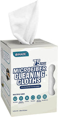Microfiber Cleaning Cloth, 75 Sheets Microfiber Towels for Cars Commercial Grade Washcloths Lint-Free Bulk Shop Towel Cleaning Rags for Household Restaurant Garage Housekeeping, 11"x 9", White