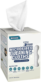 Microfiber Cleaning Cloth, 75 Sheets Microfiber Towels for Cars Commercial Grade Washcloths Lint-Free Bulk Shop Towel Cleaning Rags for Household Restaurant Garage Housekeeping, 11"x 9", White