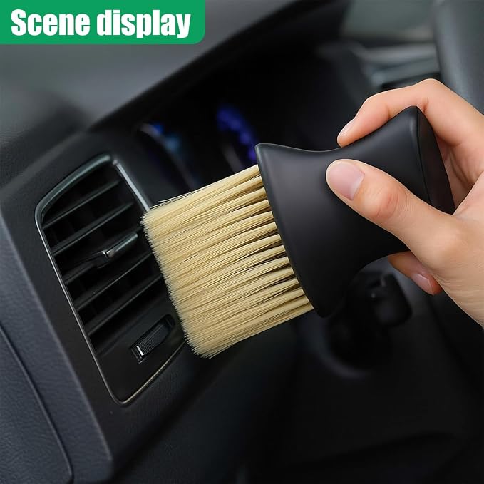 Car Interior Dust Brush, Soft Bristles Auto Exterior Cleaning Whisk Broom, No-Scratch Car Dashboard Detailing Brush, Vehicle Dusting Tool for Leather, Air Conditioner Vent (1PC)