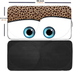 Windshield Sun Shades Car Sun Shade Protector Blocks UV Rays for Full-Size Sedan & SUV, Mid-Size SUV, Sports Cars, Wagon and Mid-Size Pickup Truck Car Accessories(Leopard Eyes,S)