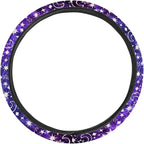 Purple Gradient Moon Star Pattern Car Steering Wheel Cover, 15 inches, Universal Fit for Car, SUV, Van, RV, Easy to Install, Anti-Slip Design