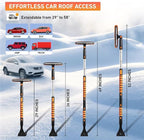 49" Extendable Squeegee Snow Brush and Ice Scraper for Car Windshield & Windows | 270° Telescopic Snow Broom with Pivoting Squeegee | Heavy Duty Car Snow Removal Tool for SUV, Truck & Car