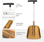 Snow Shovel, Collapsible Aluminum Alloy with Ice Scraper Brush - Portable Folding Shovel for Camping, Car Emergency, Winter Outdoor - 25.98" Lightweight Durable Design (Coyote Brown)
