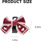 2PCS Car Seat Hooks, Cute Bow Car Seat Headrest Hooks for Purses, Bags, Umbrella, Universal Automotive Interior Decoration Accessoriesl for Vehicle, SUV, Sedan, Truck (Red Heart)