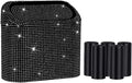 Car Trash Can with Lid, Bling Crystal Mini Vehicle Trash Bin Car Dustbin Garbage Organizer, Automotive Garbage Can Bin Trash Container for Auto Cars, Home, Office - Black