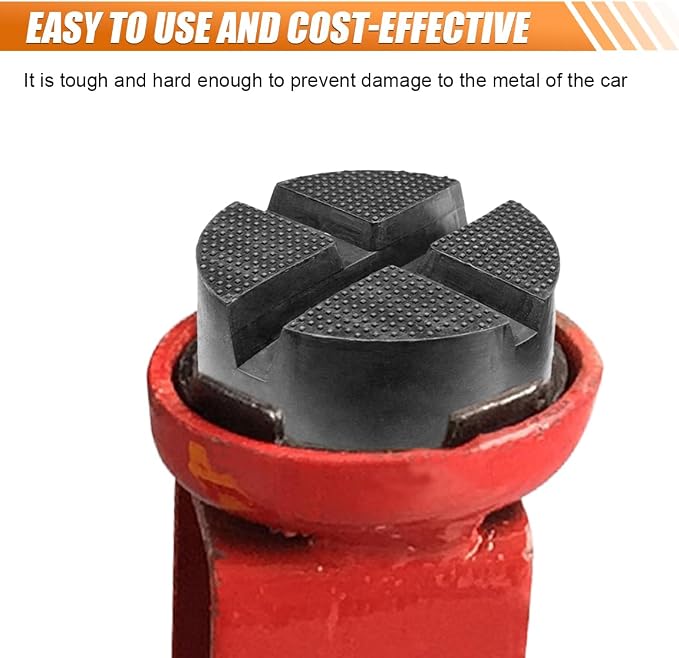 Rubber Cross Slotted Jack Adapter, Disk Frame Rail Protector, Anti Slip Pinch Weld Side Support Block, Car Lift Jack Puck Pad, Universal Vehicle Repair Tool (4PCS)