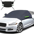 Front Windshield Snow Cover with Side Window Protection for Car and SUV, Winter Frost Ice Guard, Windproof Car Windshield Protector (Oxford Cloth Reflective Strips Green)