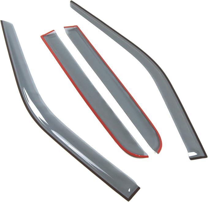 Car Window Rain Guard | Outside Mount Visors Auto Side Window Deflectors | Windows Visor Rain Shields Compatible with 2015-2016 Ford F-150 SuperCrew/Crew Cab | 4 Pcs Set, LGWV2-791, Light Tinted