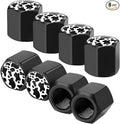 8 PCS Tire Valve Stem Caps, Cute Cow Print Airtight Dust Proof Tire Valve Covers, Corrosion Resistant Aluminum Wheel Stem Caps for Cars, Trucks, SUVs (Cow Print)