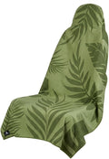 Car Seat Towel Cover - Sweat Absorbing Microfiber Towel for Car Seat After Gym, Workout & Beach - Washable Seat Protector, Universal Fit for Cars, Trucks, SUVs - Olive Palm