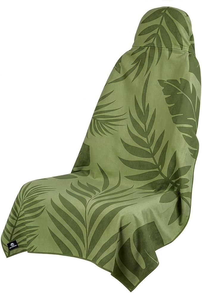 Car Seat Towel Cover - Sweat Absorbing Microfiber Towel for Car Seat After Gym, Workout & Beach - Washable Seat Protector, Universal Fit for Cars, Trucks, SUVs - Olive Palm