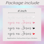 4 x Eyes On Jesus Rearview Mirror Decal,Automotive Rear View Mirror Sticker,Car Windshield Stickers,Jesus Car Window Decal,Tumblers Bumper Water Bottle Stickers Laptop Decal,Car Accessories For Women