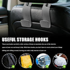 2PCS Car Seat Headrest Hooks, Purse Hook for Car, Automotive Headrest Handbags Holder, Auto Accessories Leather Seatback Organizer Hanger for Hanging Purses Bags Coats (Gray, 2PCS)
