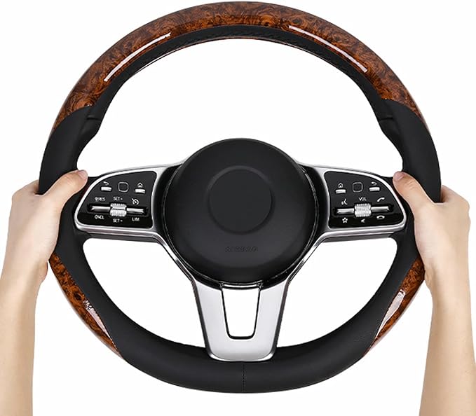 16 inch Steering Wheel Cover for Ford F150 F250 F350 Ram 4Runner Tacoma Tundra Range Rover, Car Wood Grain Steering Wheel Cover Men Women, Anti-Slip, Comfortable, Odorless