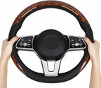 16 inch Steering Wheel Cover for Ford F150 F250 F350 Ram 4Runner Tacoma Tundra Range Rover, Car Wood Grain Steering Wheel Cover Men Women, Anti-Slip, Comfortable, Odorless