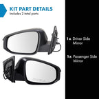 2 Piece Driver and Passenger Side Mirror Assembly Set Electric Adjustment Non-Heated No Memory Textured Compatible with 2013-2015 Toyota RAV4 TO1320309 TO1321309